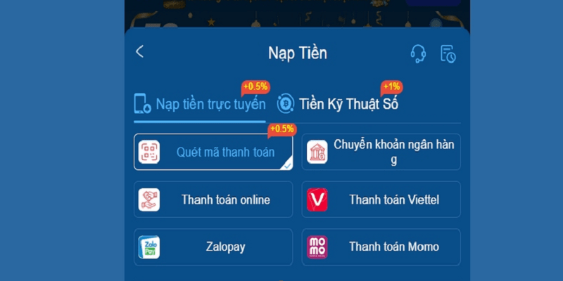 Các bước nạp tiền 23win chi tiết